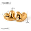 Wholesale Fashion Stud Earrings Titanium Steel Red Peach Heart Geometric Electroplated For Women
