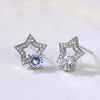 Wholesale Fashion Sweet Flower Zircon Earrings For Women Copper Plated Platinum