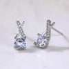 Wholesale Fashion Sweet Flower Zircon Earrings For Women Copper Plated Platinum