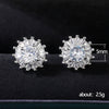 Wholesale Fashion Sweet Flower Zircon Earrings For Women Copper Plated Platinum