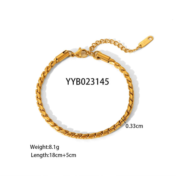 Wholesale Fashion Titanium Steel And Stainless Steel Bracelet And Necklace Set With Twist Chain And S Pattern Pvd Furnace Real Gold Electroplating For Women And Unisex