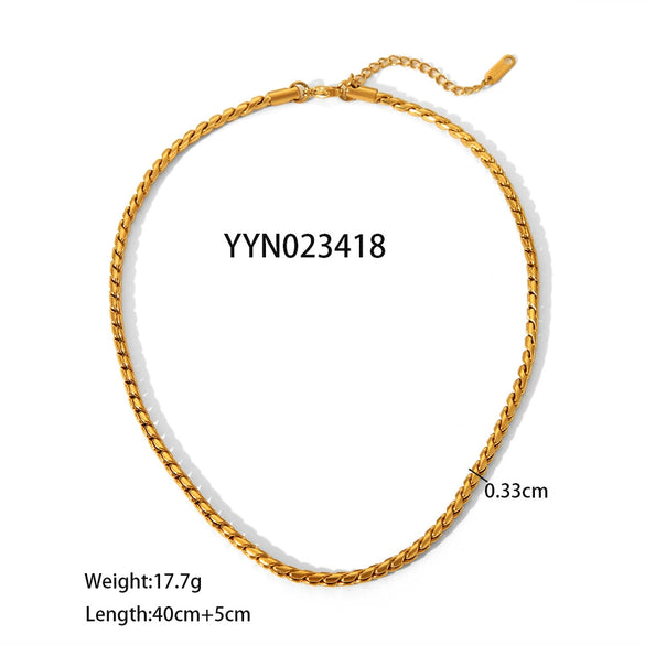 Wholesale Fashion Titanium Steel And Stainless Steel Bracelet And Necklace Set With Twist Chain And S Pattern Pvd Furnace Real Gold Electroplating For Women And Unisex