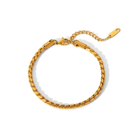 Wholesale Fashion Titanium Steel And Stainless Steel Bracelet And Necklace Set With Twist Chain And S Pattern Pvd Furnace Real Gold Electroplating For Women And Unisex