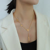 Wholesale Fashion Titanium Steel Electroplated 18K Gold Love Letter Pendant Clavicle Necklace For Women
