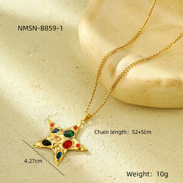 Wholesale Fashion Titanium Steel Heart Shape Pendant Necklace With Electroplating For Women