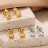 Wholesale Fashion 316L Stainless Steel Heartshaped Ladies Earrings 14K Goldplated