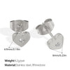Wholesale Fashion 316L Stainless Steel Heartshaped Ladies Earrings 14K Goldplated