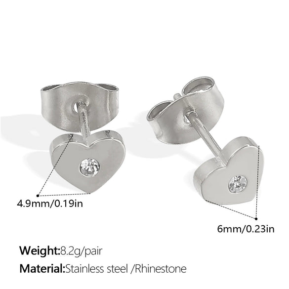 Wholesale Fashion 316L Stainless Steel Heartshaped Ladies Earrings 14K Goldplated