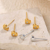 Wholesale Fashion 316L Stainless Steel Heartshaped Ladies Earrings 14K Goldplated