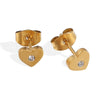 Wholesale Fashion 316L Stainless Steel Heartshaped Ladies Earrings 14K Goldplated