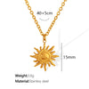 Wholesale Fashion 316L Stainless Steel Necklace With Sun Pendant Electroplated For Women