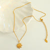 Wholesale Fashion 316L Stainless Steel Necklace With Sun Pendant Electroplated For Women