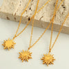 Wholesale Fashion 316L Stainless Steel Necklace With Sun Pendant Electroplated For Women