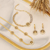 Wholesale Fashion Tree Of Life Jewelry Set With Zircon Stainless Steel Necklace And Bamboo Chain Electroplated For Women