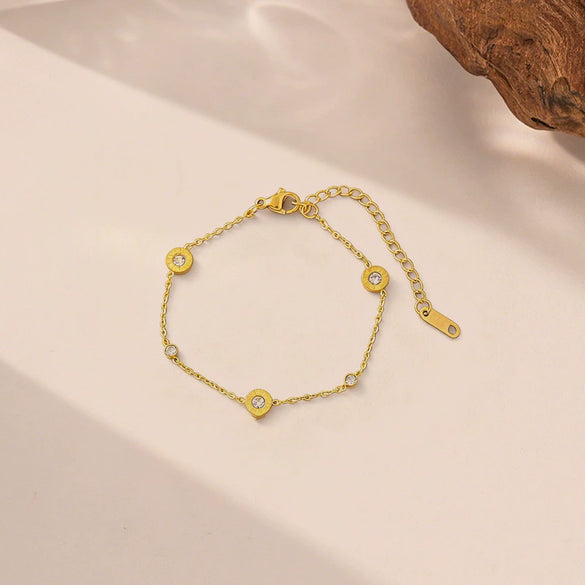 Wholesale Fashion Trend Roman Bracelet For Women Titanium Steel Electroplated With Letter Number Text Patterns