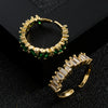 Wholesale Fashion Trendy Copper Plated Micro Paved Zircon Ring Hip Hop Style Accessories