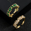 Wholesale Fashion Trendy Copper Plated Micro Paved Zircon Ring Hip Hop Style Accessories