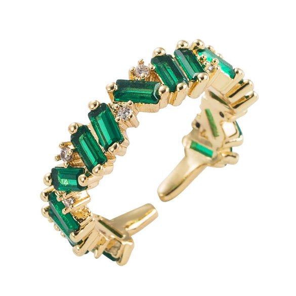 Wholesale Fashion Trendy Copper Plated Micro Paved Zircon Ring Hip Hop Style Accessories