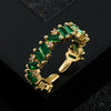 Wholesale Fashion Trendy Copper Plated Micro Paved Zircon Ring Hip Hop Style Accessories