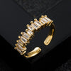 Wholesale Fashion Trendy Copper Plated Micro Paved Zircon Ring Hip Hop Style Accessories