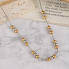 Wholesale Fashion Twocolor Ball Bead Stainless Steel Necklace With Geometric Shape And Pvd Furnace Vacuum Real Gold Plating