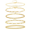 Wholesale Fashion Unisex Geometric Copper Bracelet Set With Electroplating Processing