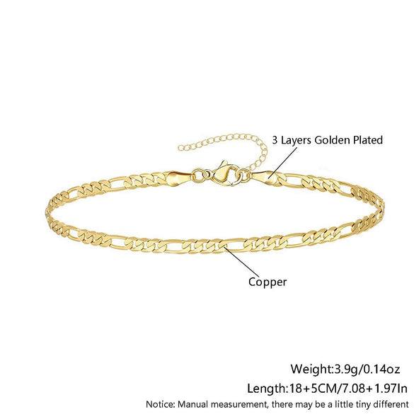 Wholesale Fashion Unisex Geometric Copper Bracelet Set With Electroplating Processing