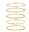 Wholesale Fashion Unisex Geometric Copper Bracelet Set With Electroplating Processing