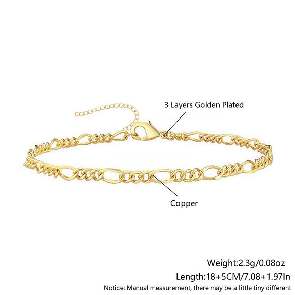 Wholesale Fashion Unisex Geometric Copper Bracelet Set With Electroplating Processing