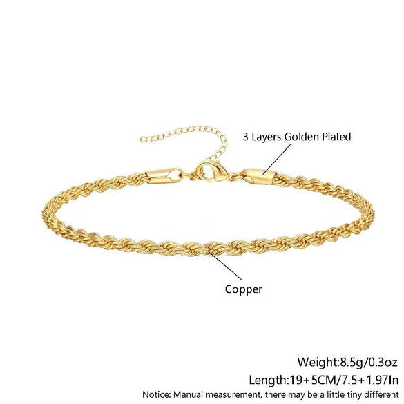Wholesale Fashion Unisex Geometric Copper Bracelet Set With Electroplating Processing