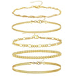 Wholesale Fashion Unisex Geometric Copper Bracelet Set With Electroplating Processing