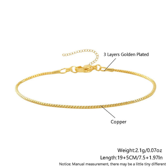 Wholesale Fashion Unisex Geometric Copper Bracelet Set With Electroplating Processing