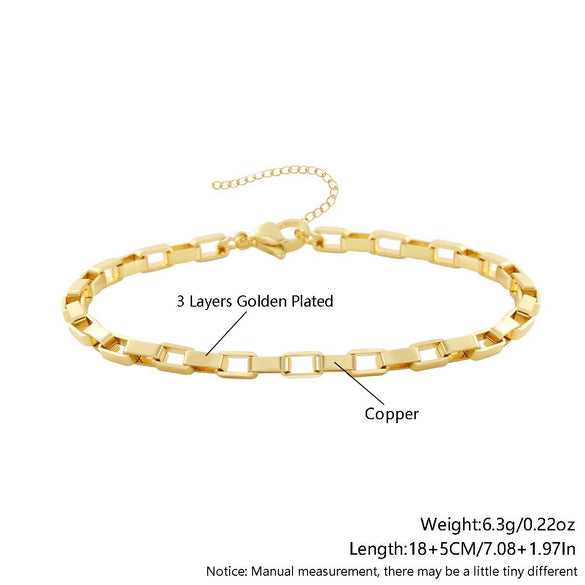 Wholesale Fashion Unisex Geometric Copper Bracelet Set With Electroplating Processing