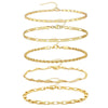 Wholesale Fashion Unisex Geometric Copper Bracelet Set With Electroplating Processing