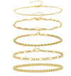 Wholesale Fashion Unisex Geometric Copper Bracelet Set With Electroplating Processing