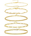 Wholesale Fashion Unisex Geometric Copper Bracelet Set With Electroplating Processing