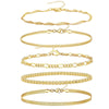 Wholesale Fashion Unisex Geometric Copper Bracelet Set With Electroplating Processing