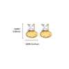 Wholesale Fashion Unisex Geometric Stainless Steel And Gold Plated Earrings With Imitation Pearl And Square Zircon