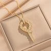 Wholesale Fashion Unisex Snake Shape Inlaid Zircon Titanium Steel And Copper Necklace And Earrings Set