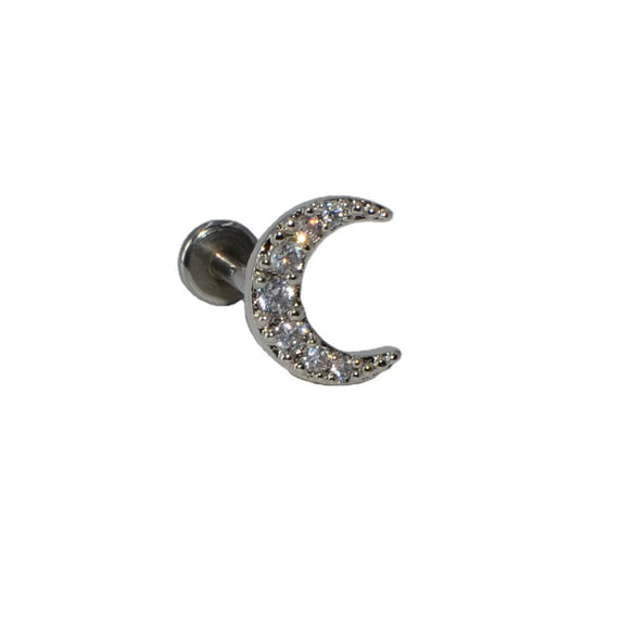 Wholesale Fashion Unisex Stainless Steel And G23 Titanium Earrings And Lip Nail With Moon Flower Pattern And Polishing Treatment