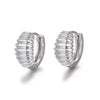 Wholesale Fashion Versatile Retro Elegant Geometric Ushape Silver Needle Copper Hoop Earrings For Women With Electroplating