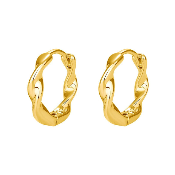 Wholesale Fashion Versatile Retro Elegant Geometric Ushape Silver Needle Copper Hoop Earrings For Women With Electroplating