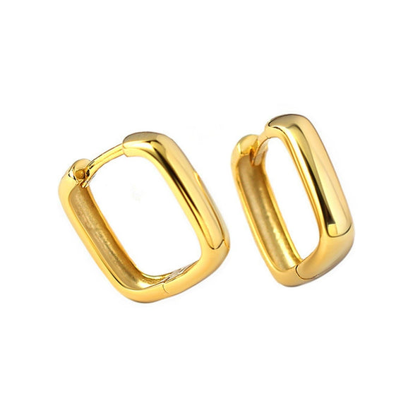 Wholesale Fashion Versatile Retro Elegant Geometric Ushape Silver Needle Copper Hoop Earrings For Women With Electroplating