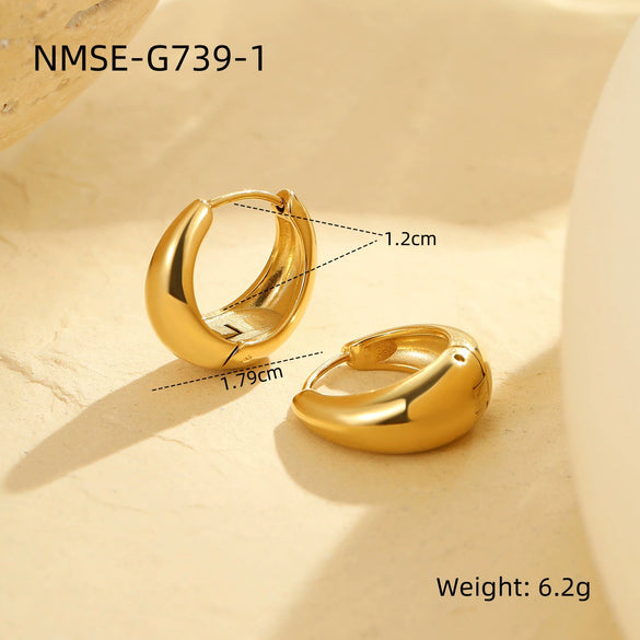 Wholesale Fashion Vintage Geometric Stainless Steel Electroplated Earrings For Women