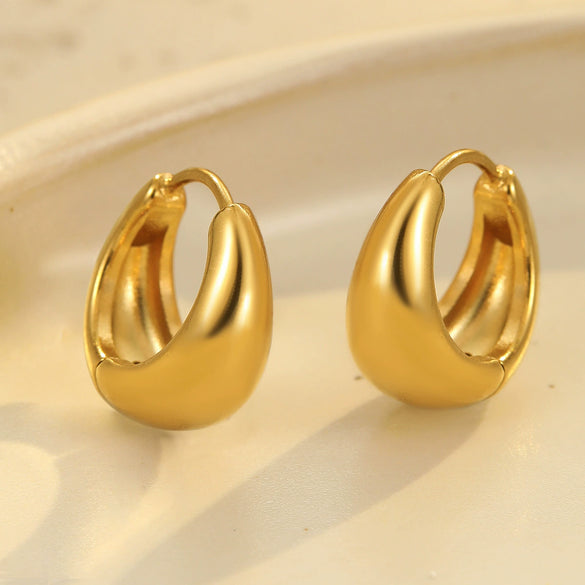 Wholesale Fashion Vintage Women's Stainless Steel Geometric U Shaped Electroplated Earrings Ear Clips