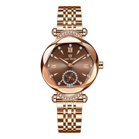 Wholesale Fashion Waterproof Quartz Ladies Watch With Stainless Steel Band And Round Dial