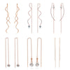 Wholesale Fashion Wave Shaped Copper Gold Plated Earrings For Women