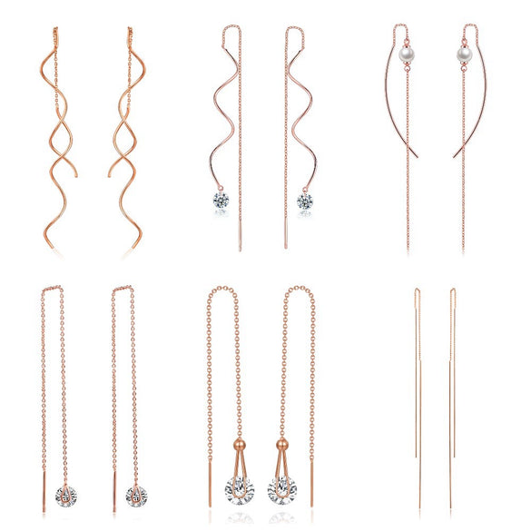 Wholesale Fashion Wave Shaped Copper Gold Plated Earrings For Women