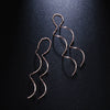 Wholesale Fashion Wave Shaped Copper Gold Plated Earrings For Women