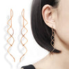 Wholesale Fashion Wave Shaped Copper Gold Plated Earrings For Women